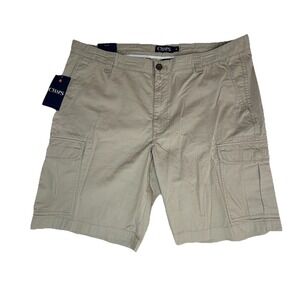 NWT CHAPS Men's Cargo Shorts 38 Hudson Tan Ripstop 10" Inseam Hiking Outdoor New